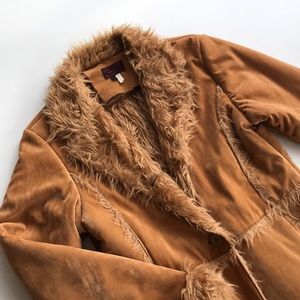 Vintage fur lined tan jacket